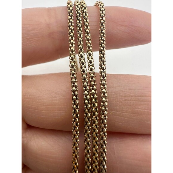 Danecraft 925 Italy sterling silver 14k gold vermeil popcorn chain 30” - Picture 1 of 7